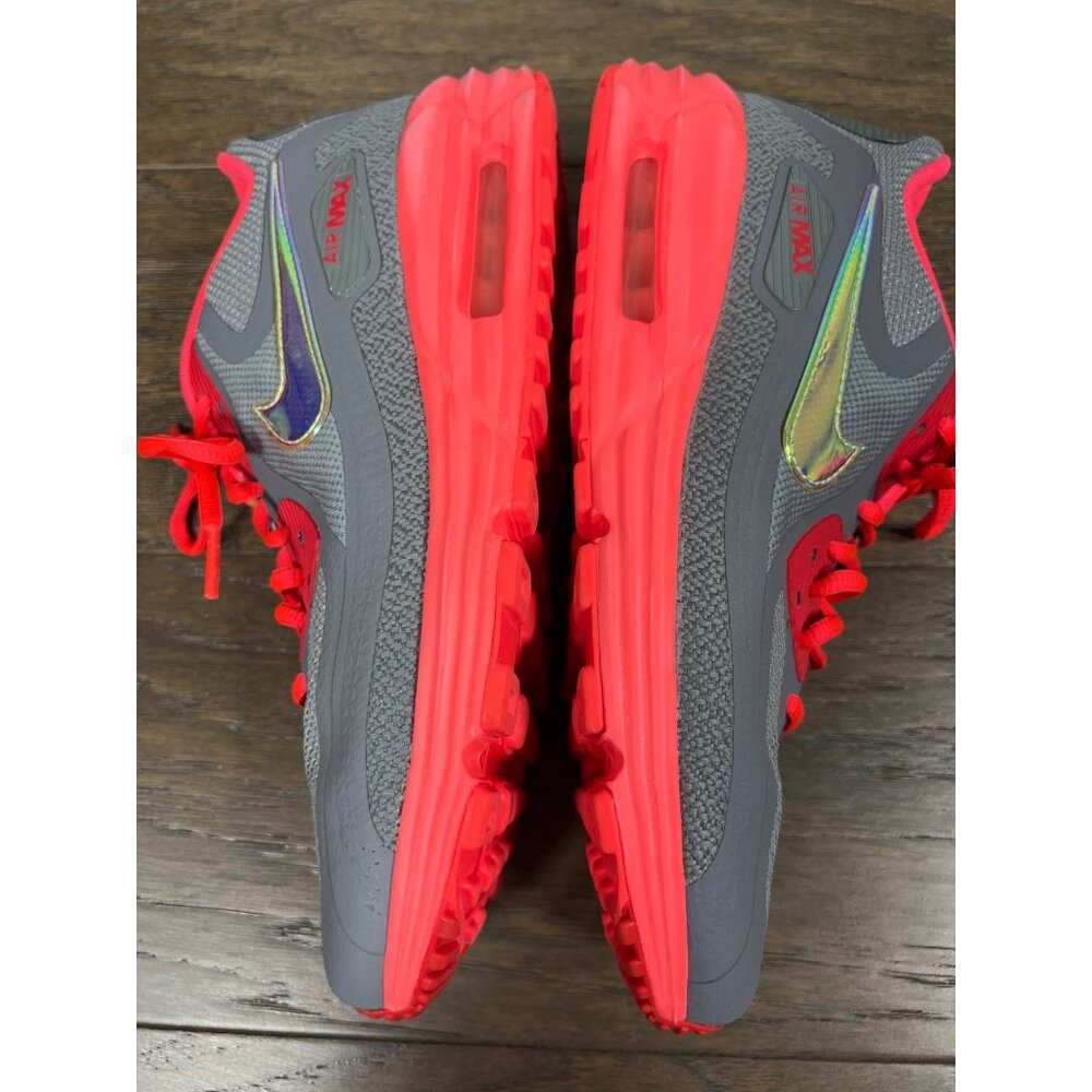 NIKE Air Max Lunarlon Running Shoes Fluorescent Pink Gray Ladies US Sz 9 EUC - Picture 6 of 10